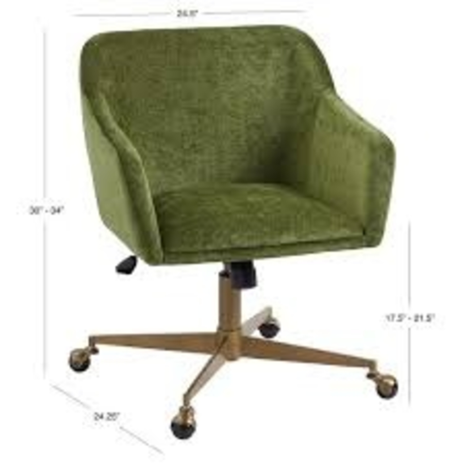 World Market Green Upholstered Chair w Brass Base - image-5