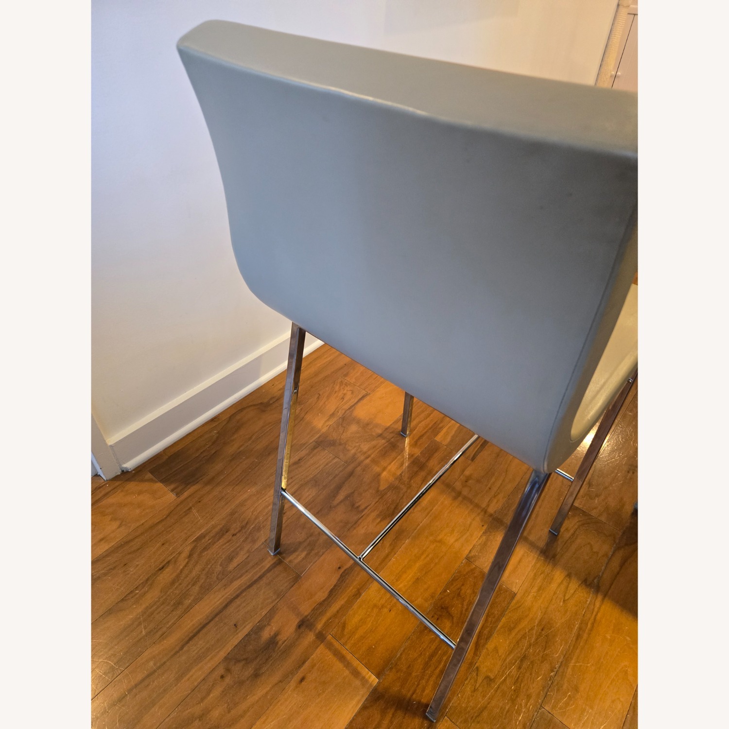 Ligne Roset Sala Light Gray Leather Stools (Set of 3) - image-6