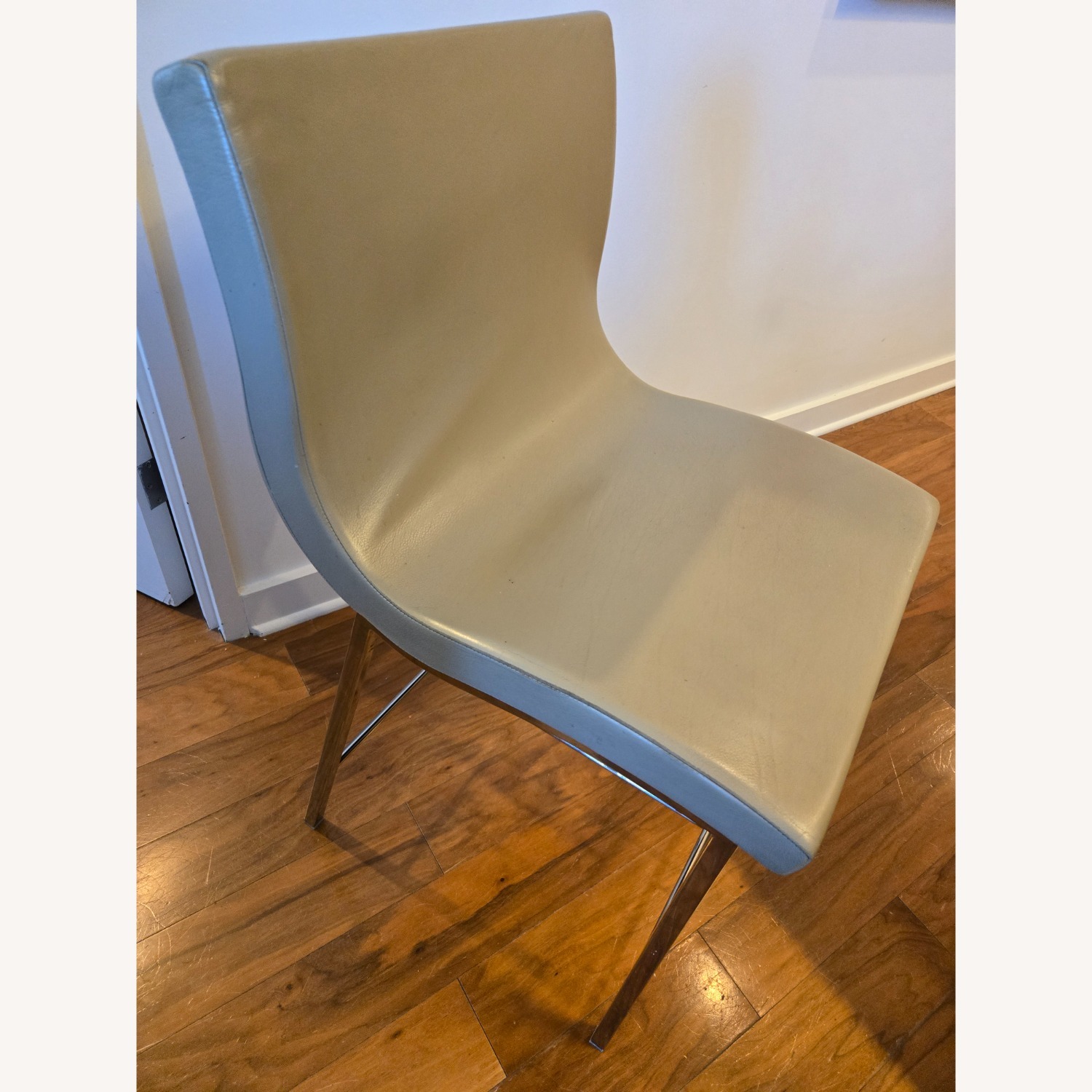 Ligne Roset Sala Light Gray Leather Stools (Set of 3) - image-9