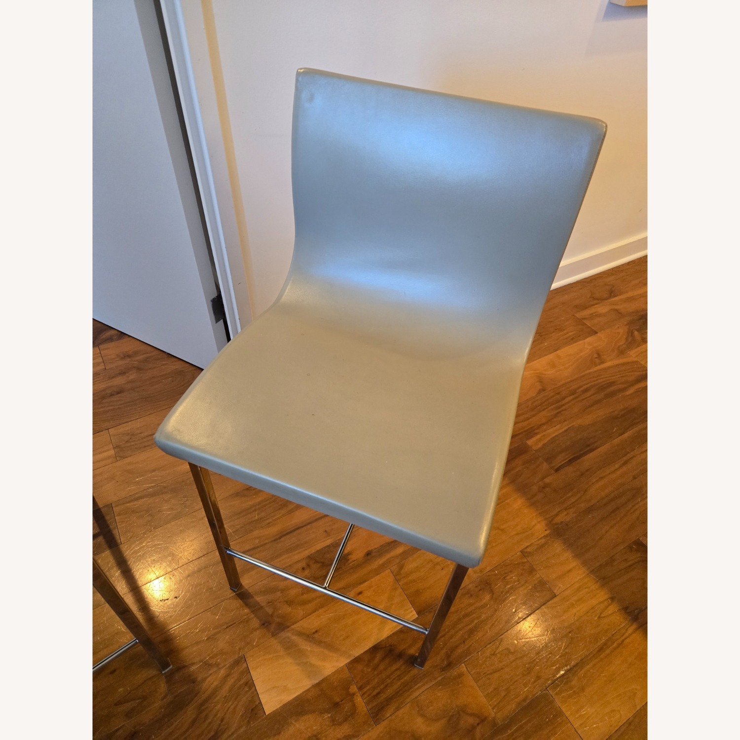 Ligne Roset Sala Light Gray Leather Stools (Set of 3) - image-4