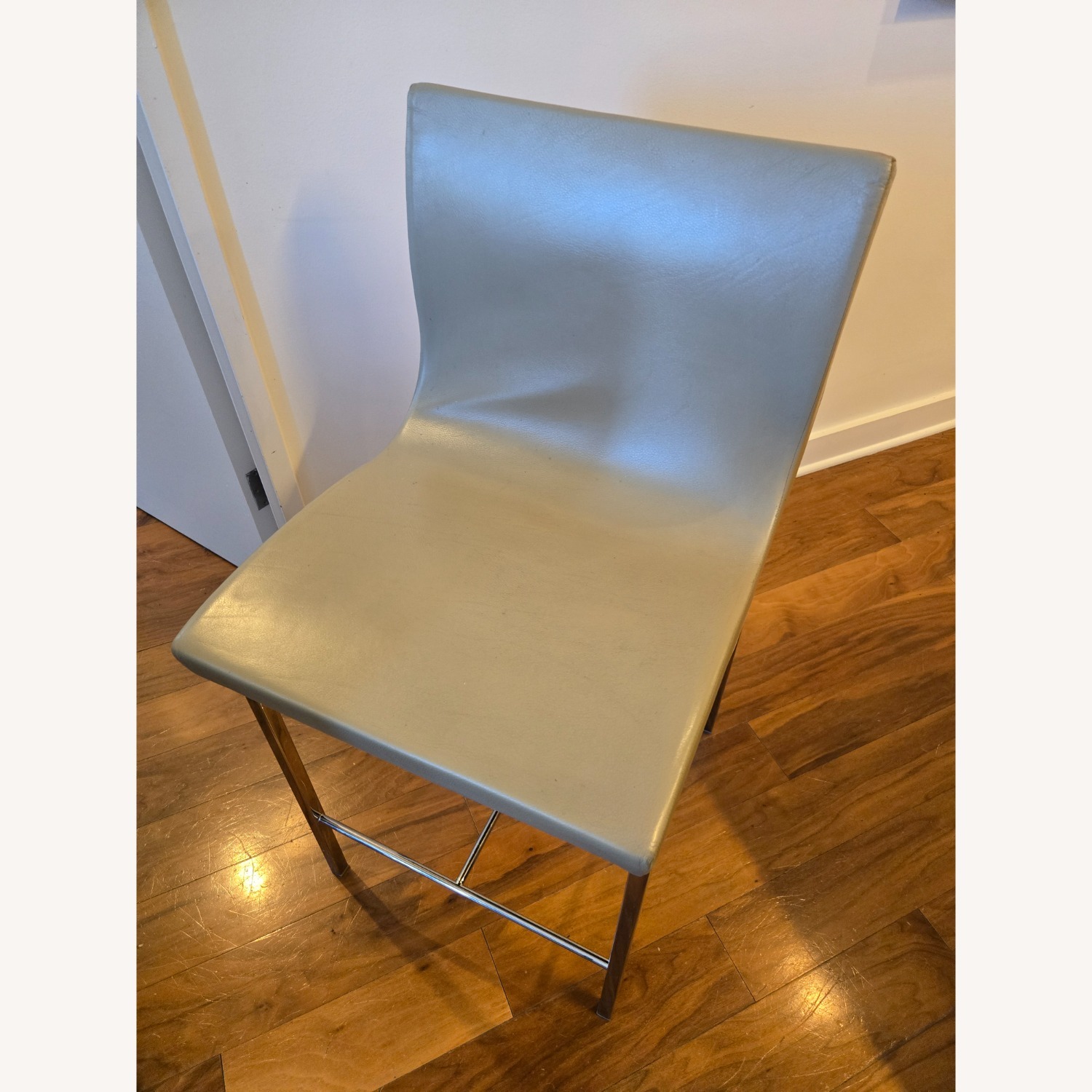 Ligne Roset Sala Light Gray Leather Stools (Set of 3) - image-7