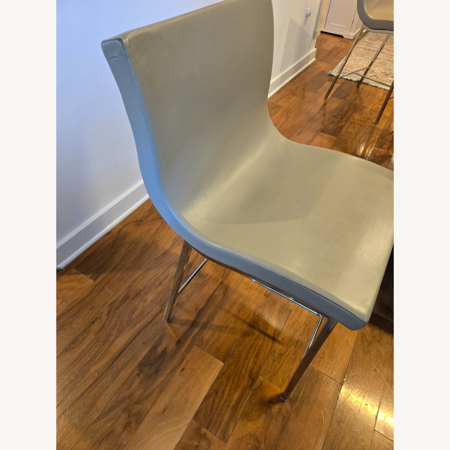 Ligne Roset Sala Light Gray Leather Stools (Set of 3) - image-5