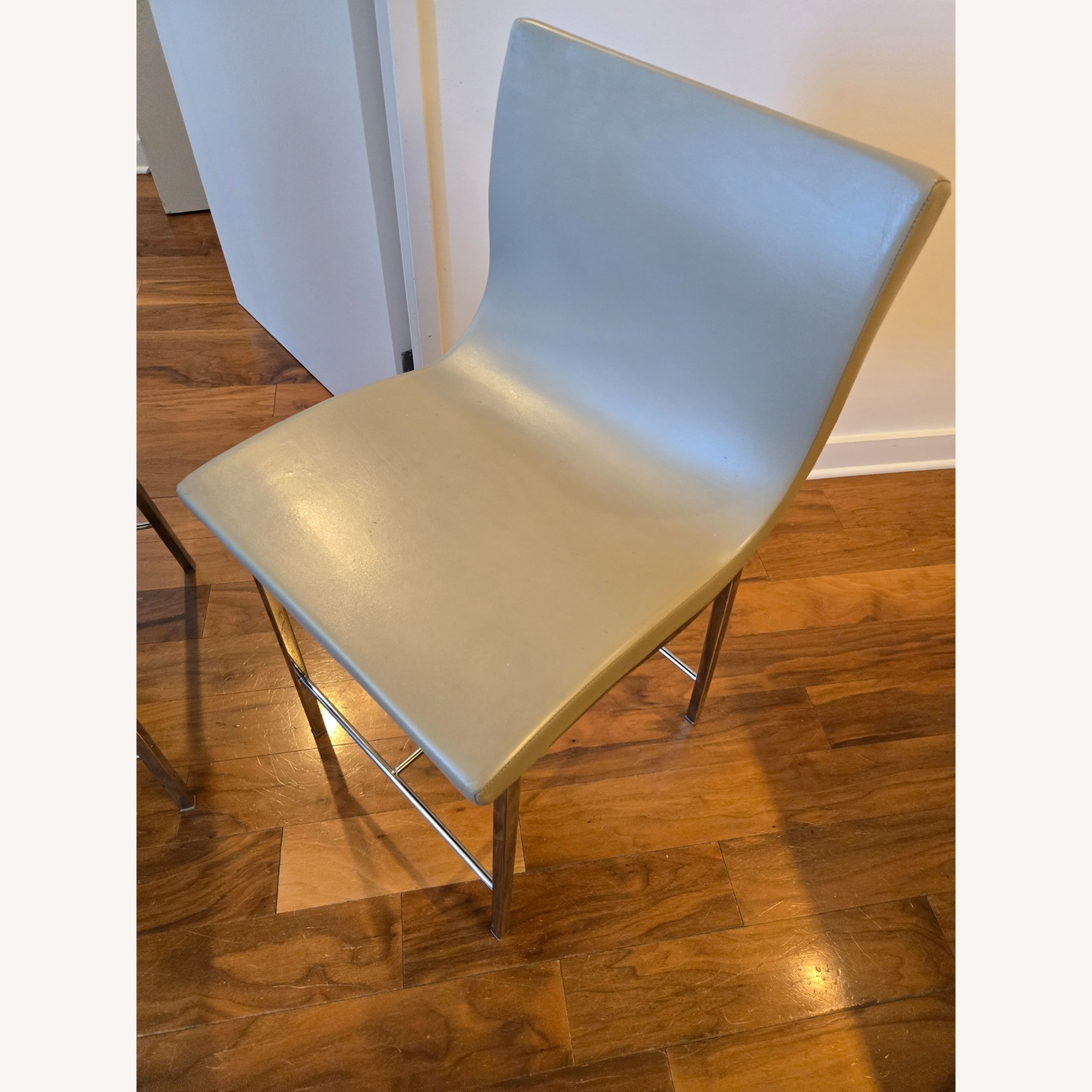 Ligne Roset Sala Light Gray Leather Stools (Set of 3) - image-2