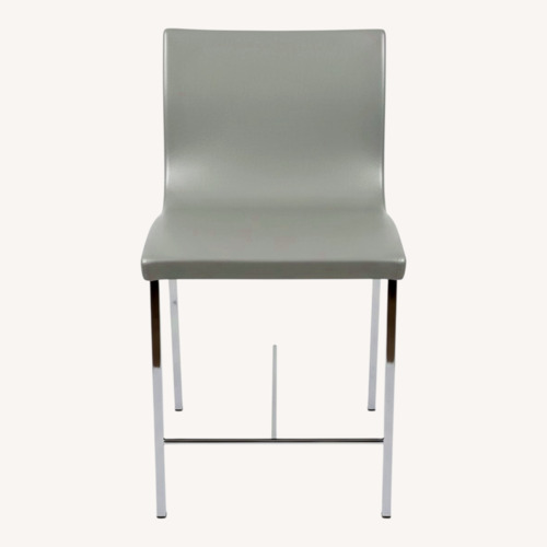 Used Ligne Roset Sala Light Gray Leather Stools (Set of 3) for sale on AptDeco