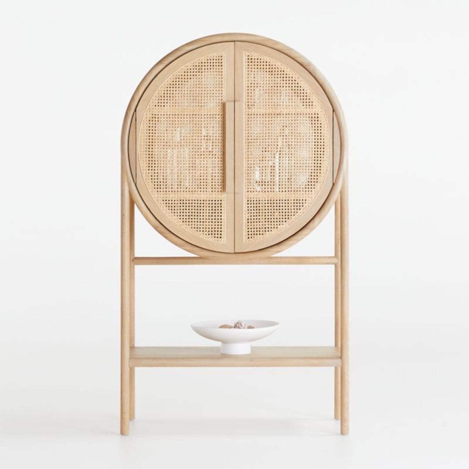 Crate & Barrel Natural Cane Bar Cabinet - image-4