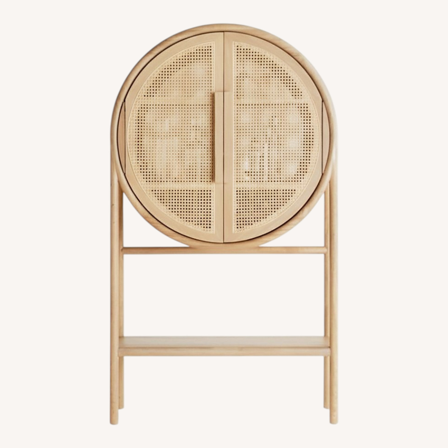 Crate & Barrel Natural Cane Bar Cabinet - image-0