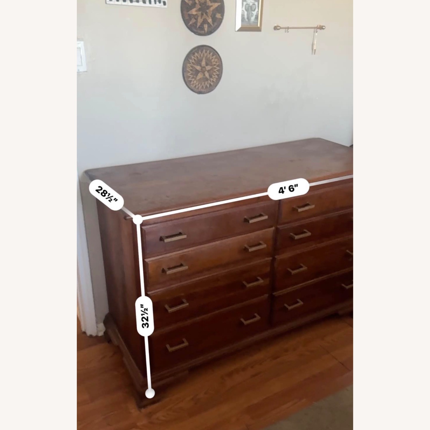 Dark Brown Wood Dresser - image-4