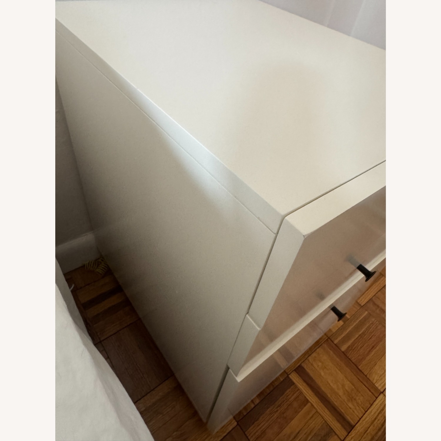 West Elm White (Wood Base) Nightstand - image-3