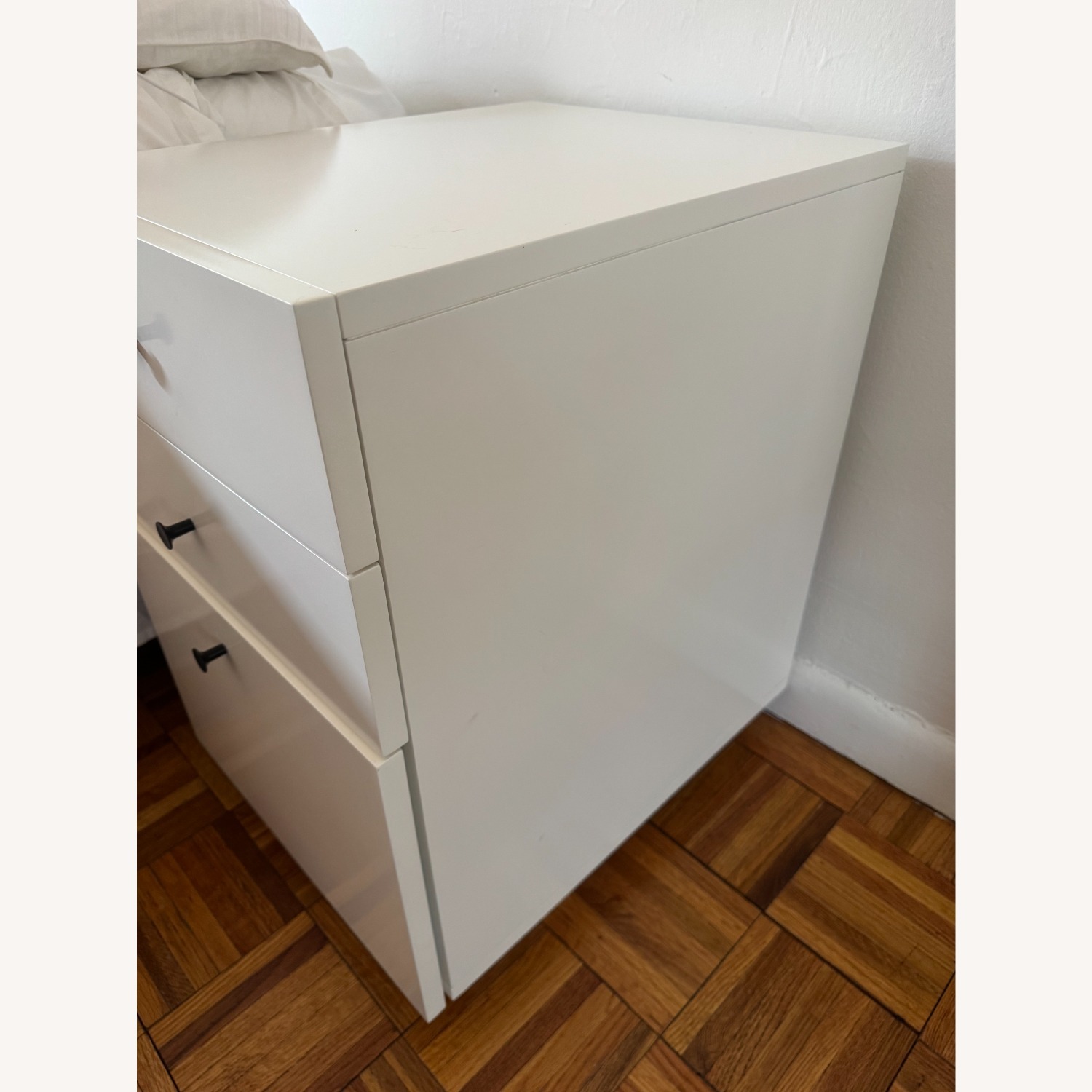 West Elm White (Wood Base) Nightstand - image-4