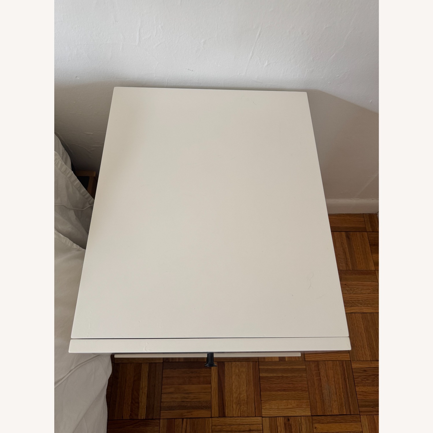 West Elm White (Wood Base) Nightstand - image-2