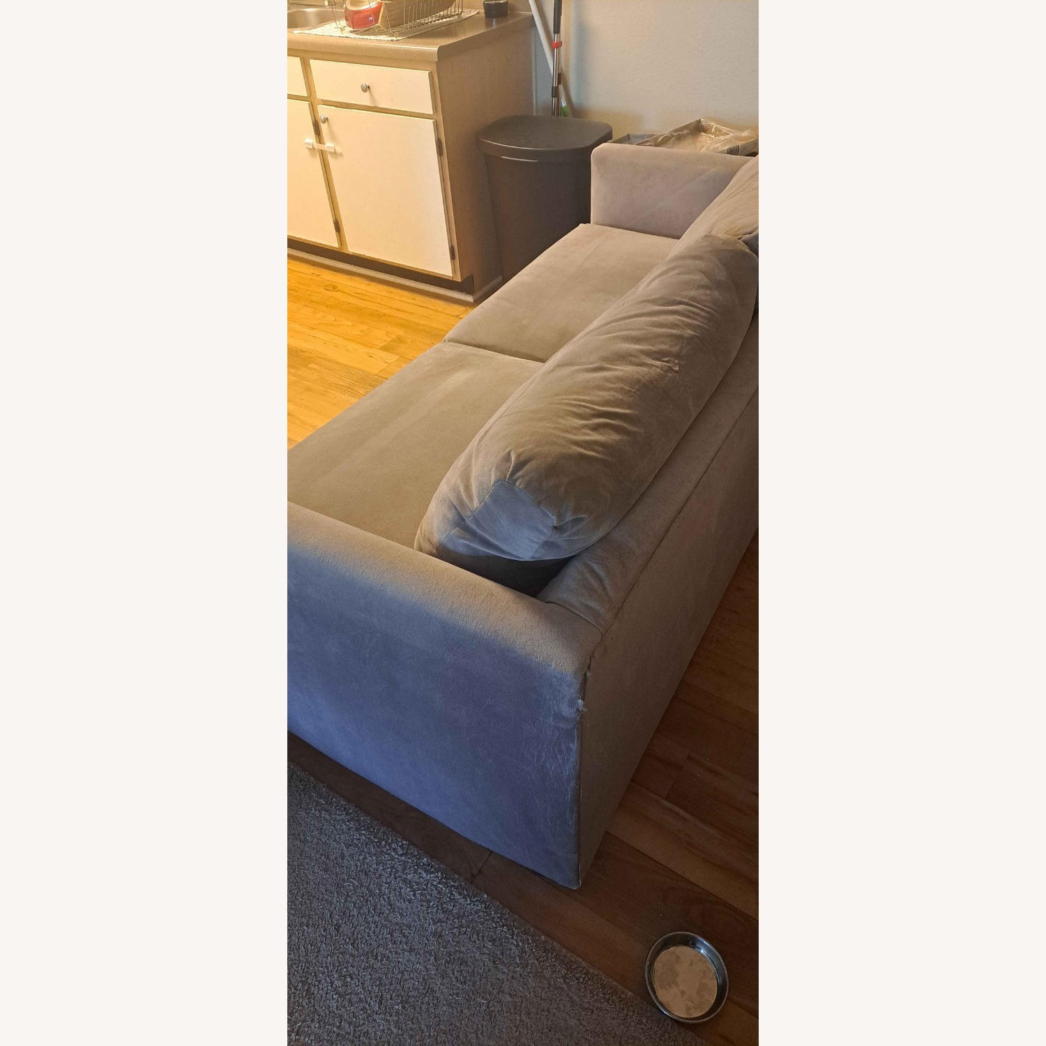 Light Gray Fabric 2 Seater Sofa - image-4