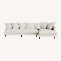 Joybird White Fabric 2 Piece Sectional