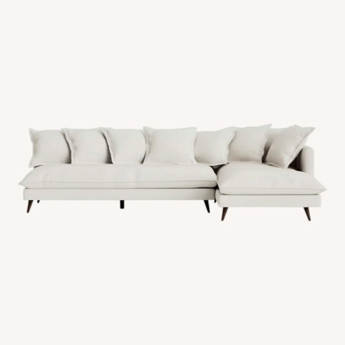 Used Joybird White Fabric 2 Piece Sectional for sale on AptDeco