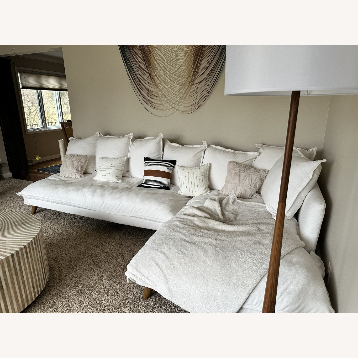 Joybird White Fabric 2 Piece Sectional - image-1