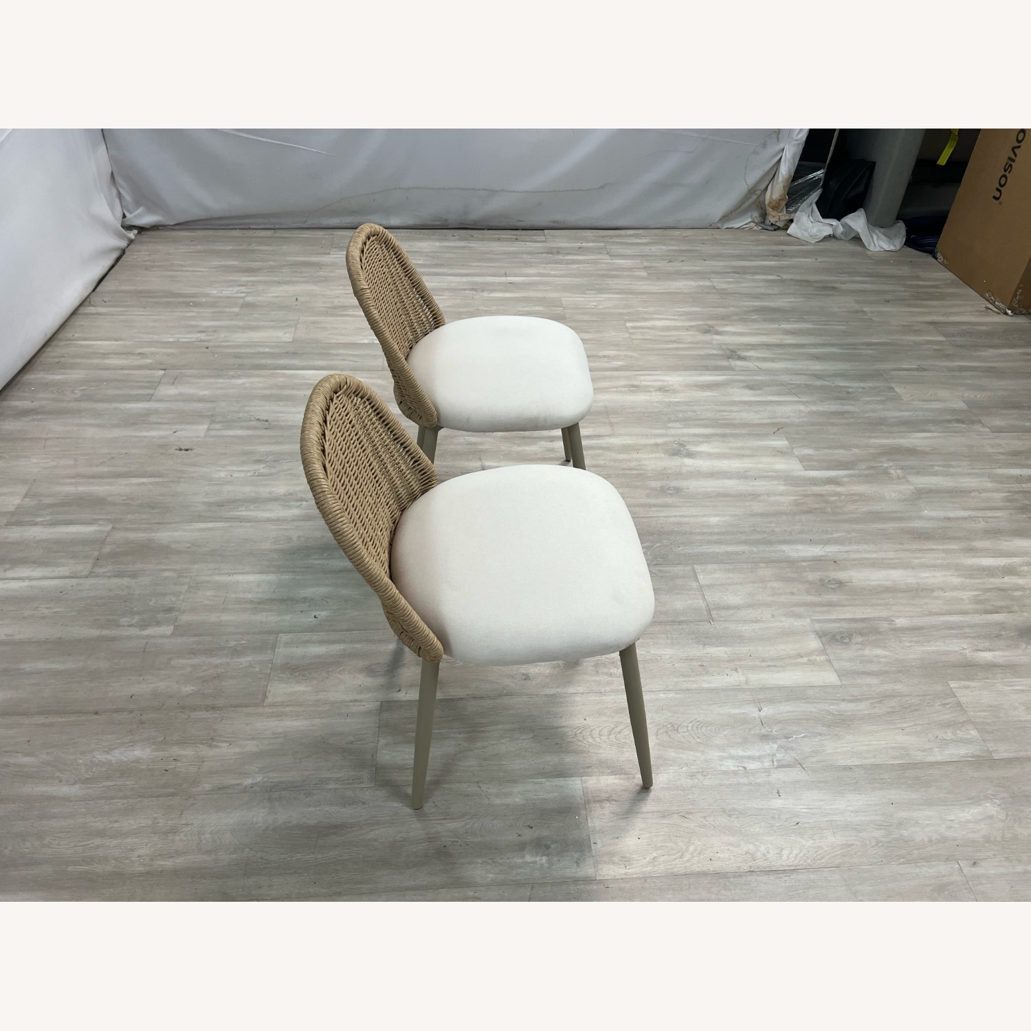 TOV Alexa Rattan  Fabric Dining Chair Set of 2 - image-6