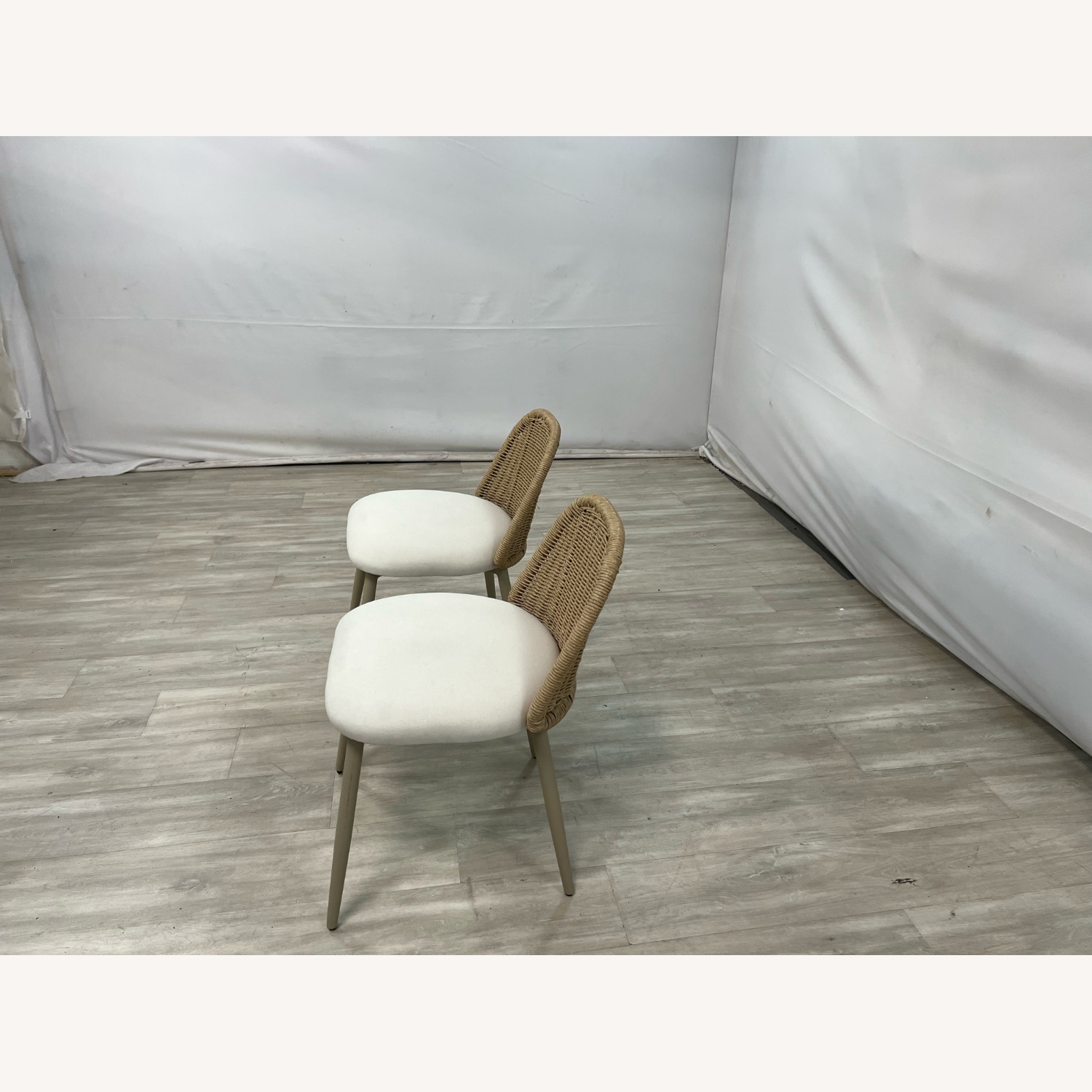 TOV Alexa Rattan  Fabric Dining Chair Set of 2 - image-7