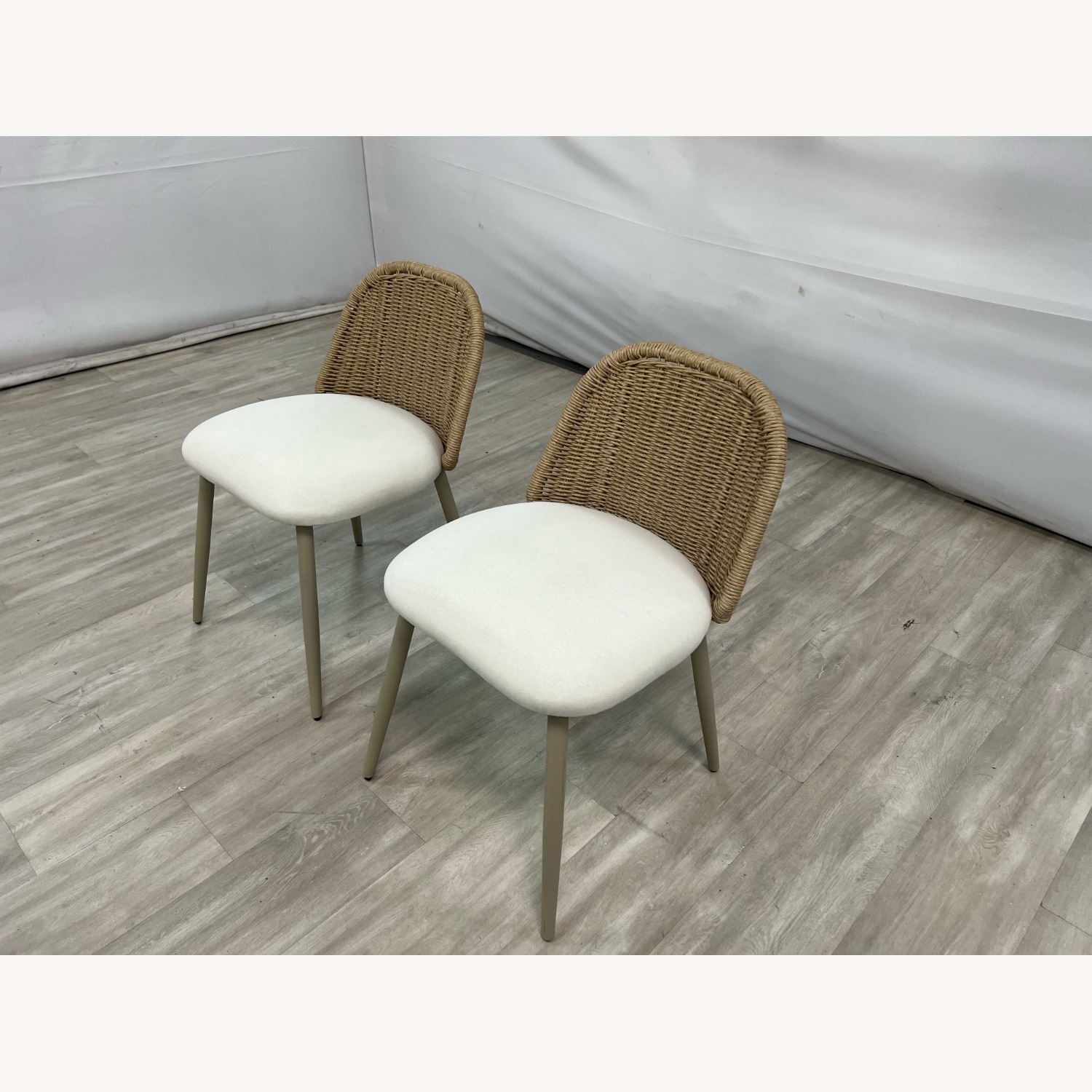 TOV Alexa Rattan  Fabric Dining Chair Set of 2 - image-3
