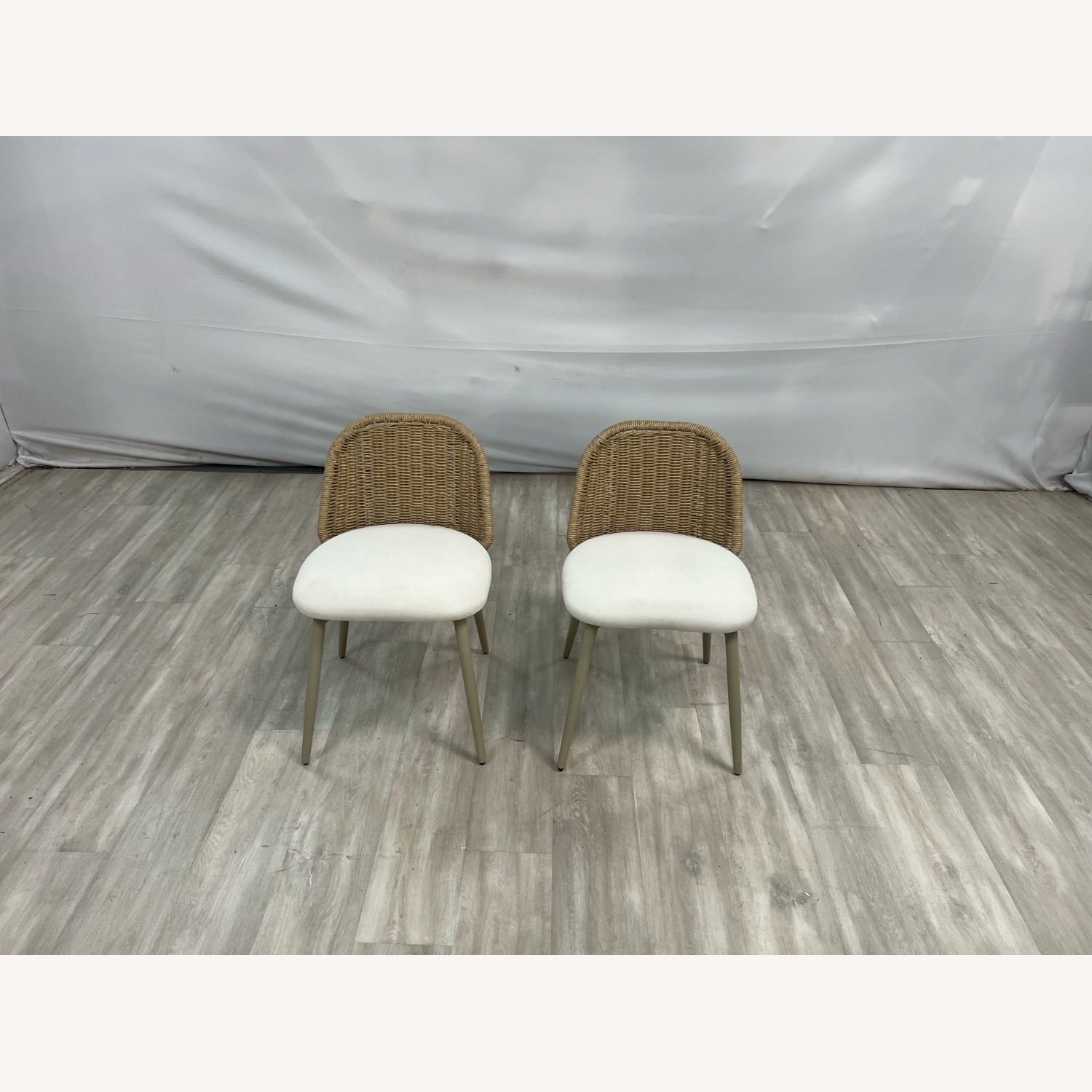 TOV Alexa Rattan  Fabric Dining Chair Set of 2 - image-1