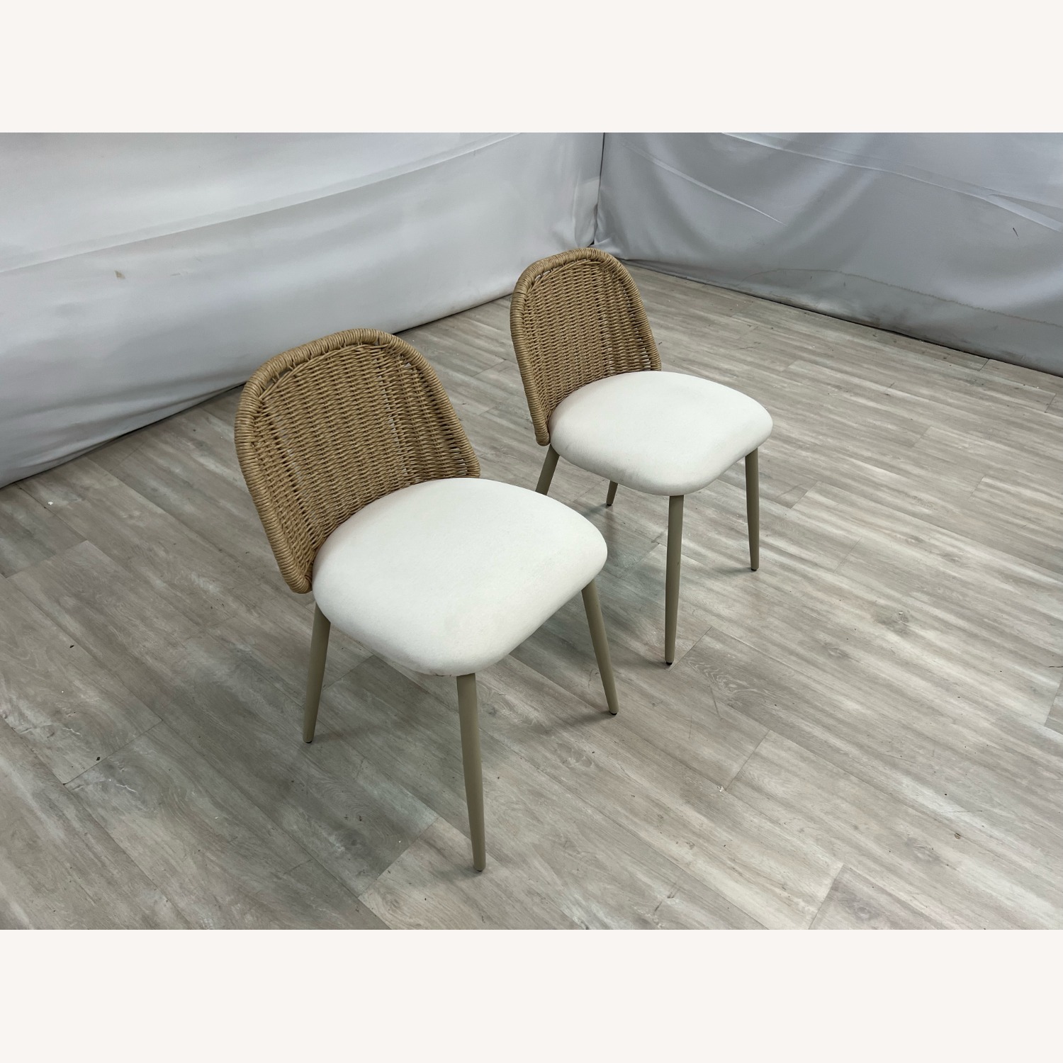 TOV Alexa Rattan  Fabric Dining Chair Set of 2 - image-2