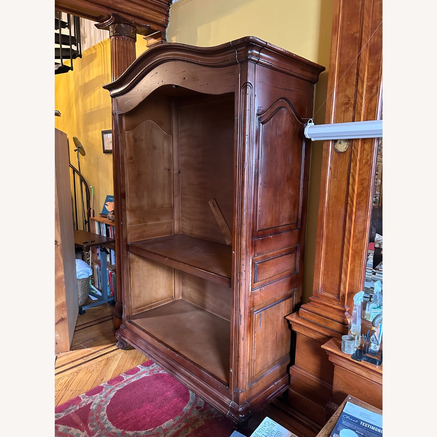 Vintage Armoire Shelving Unit - image-1