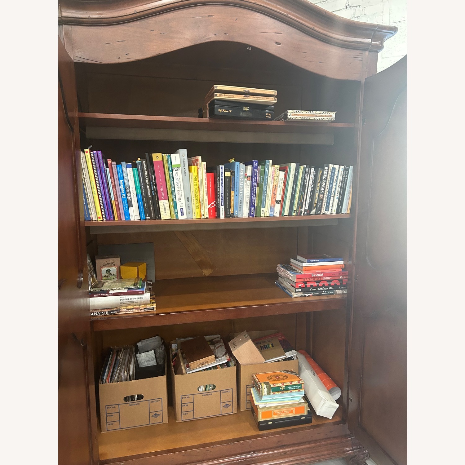 Vintage Armoire Shelving Unit - image-3