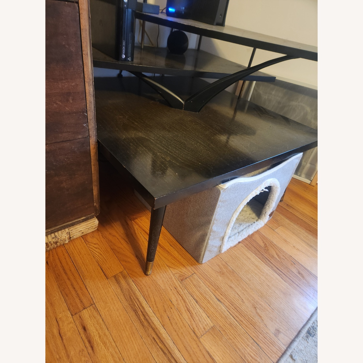 Dark Brown Wood Side Table - image-2