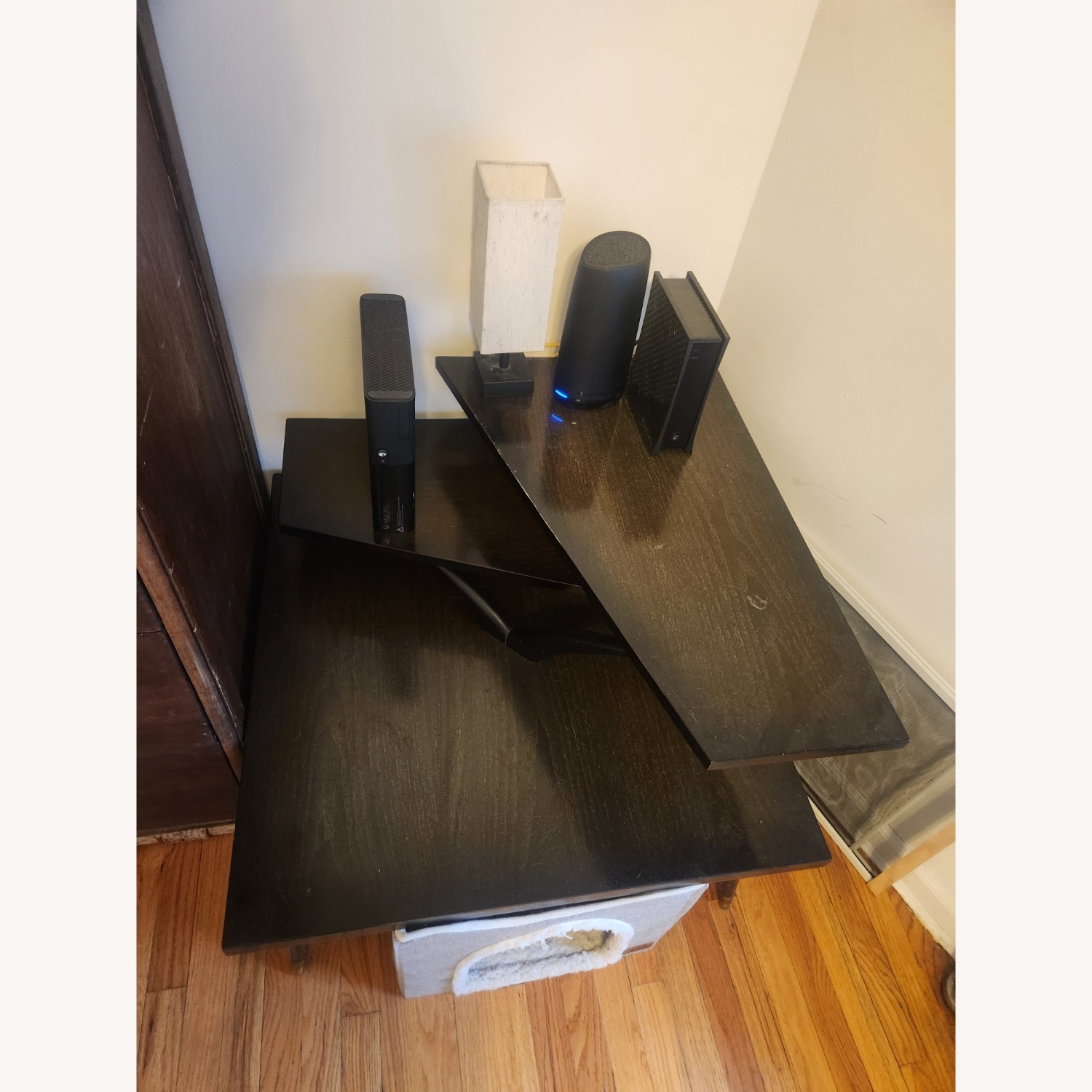 Dark Brown Wood Side Table - image-1