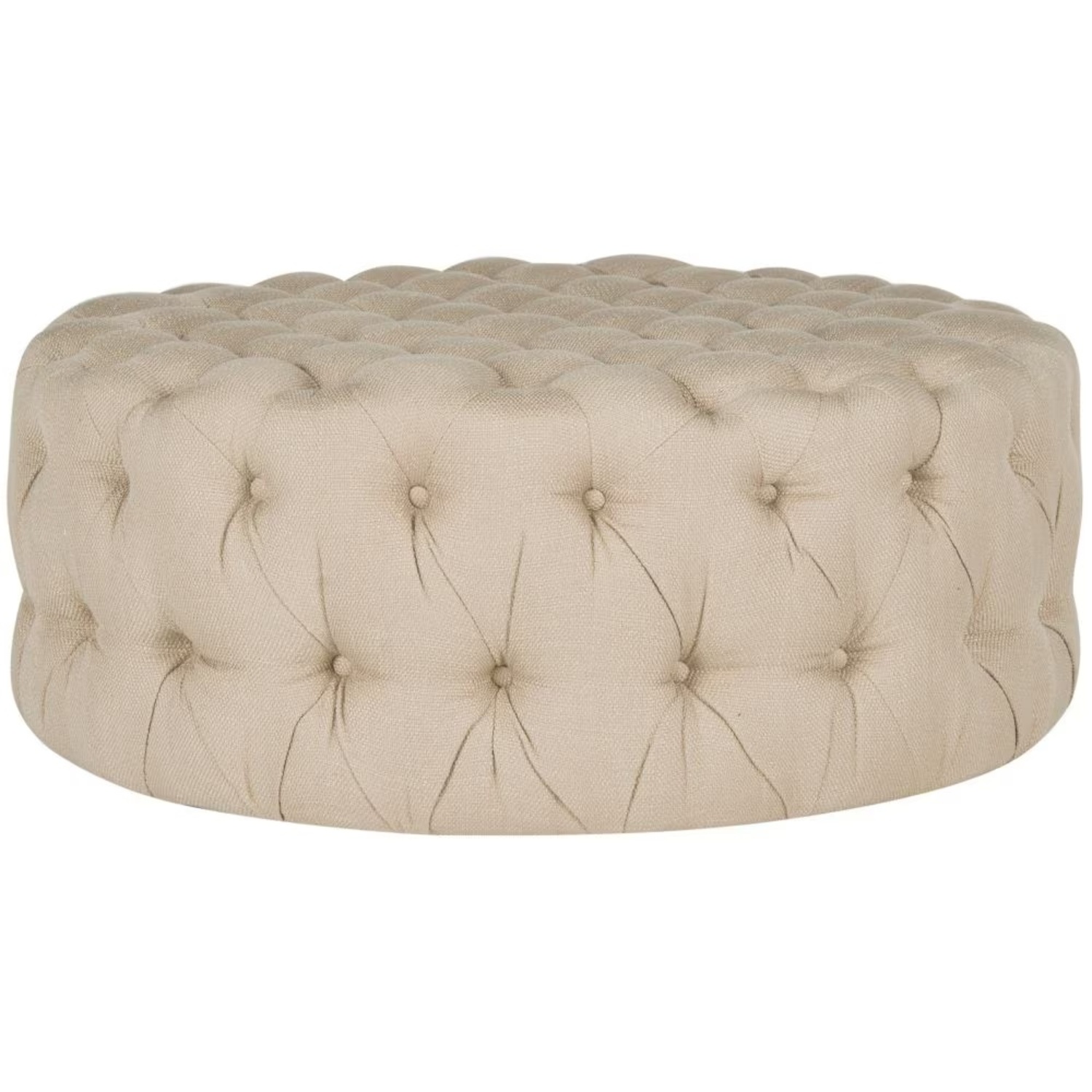 Safavieh Charlene Light Gray Fabric Ottoman - image-4