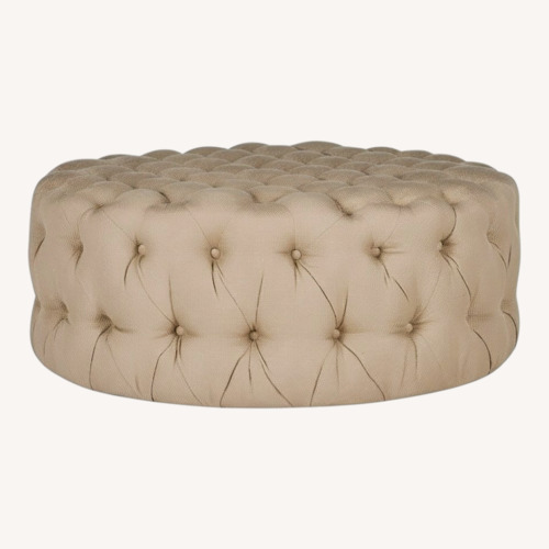 Used Safavieh Charlene Light Gray Fabric Ottoman for sale on AptDeco