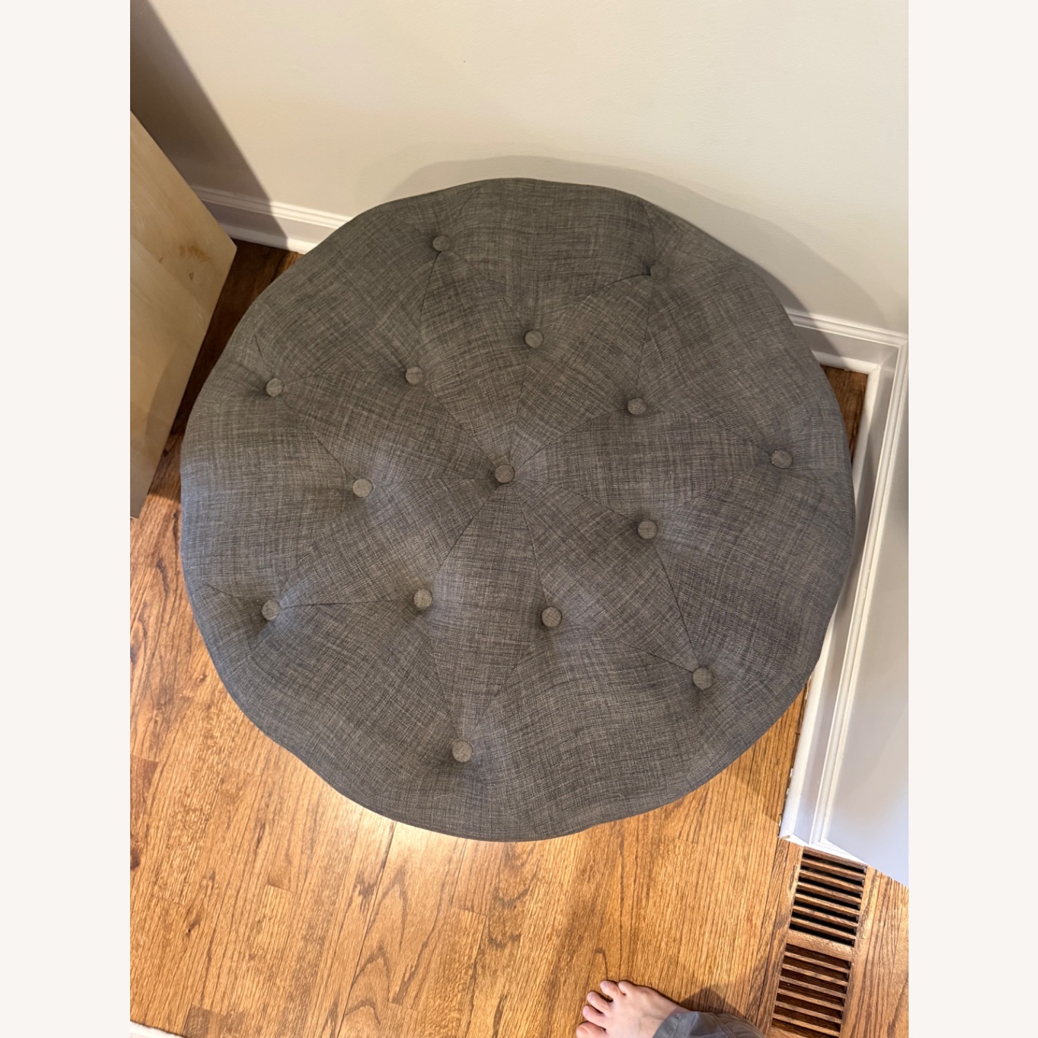 Wayfair Dark Gray Fabric Ottoman - image-3