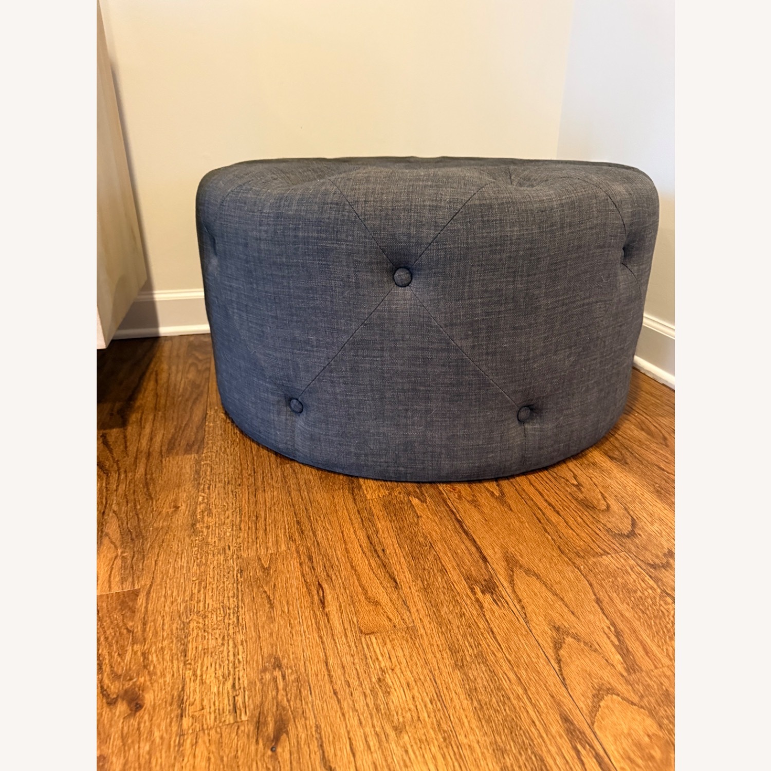 Wayfair Dark Gray Fabric Ottoman - image-1