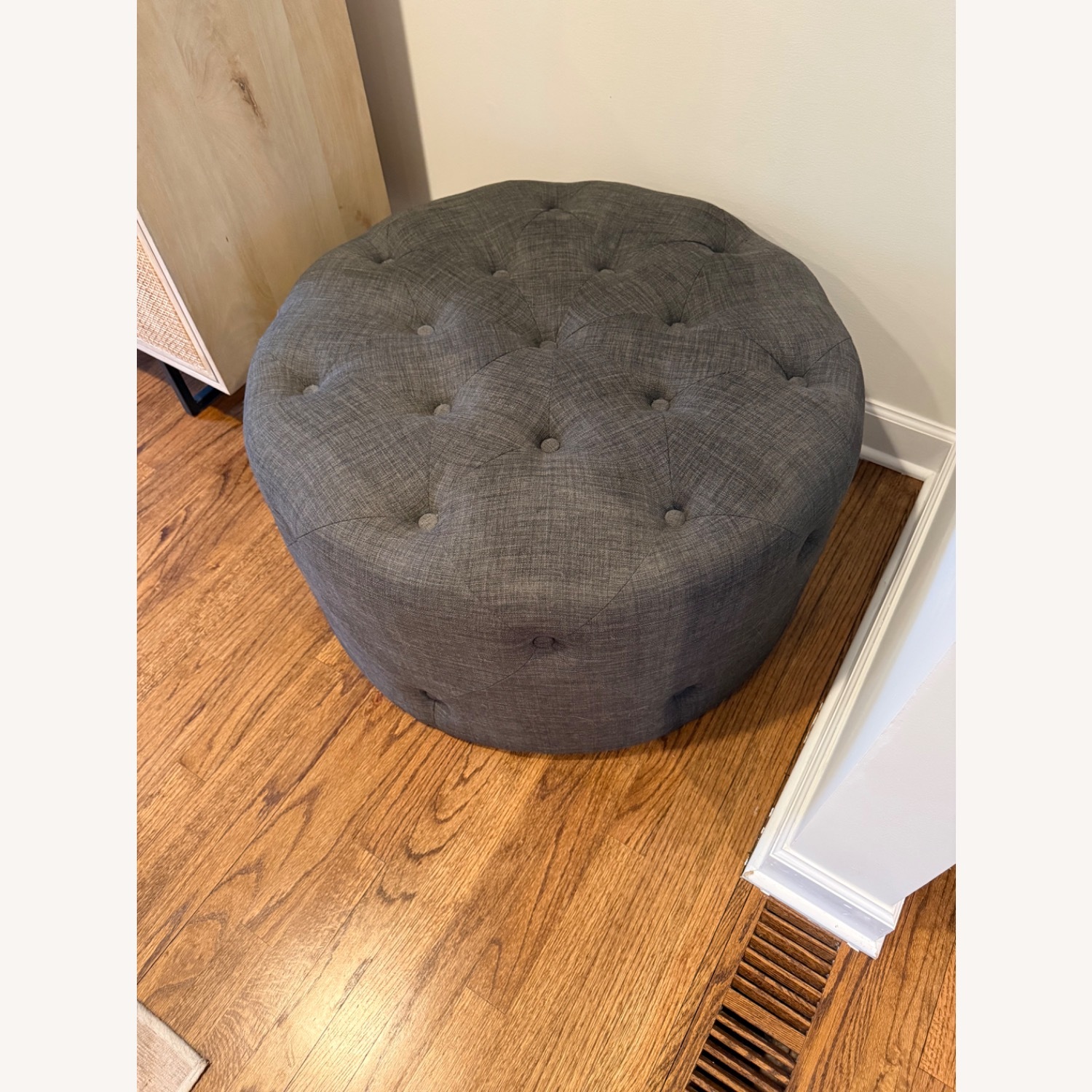 Wayfair Dark Gray Fabric Ottoman - image-2