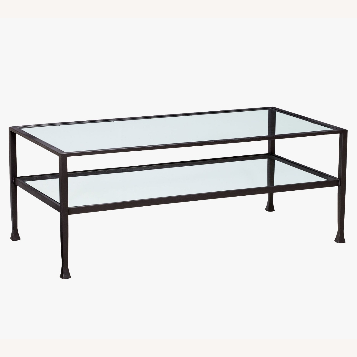 Pottery Barn Tanner Black Glass Coffee Table - image-4
