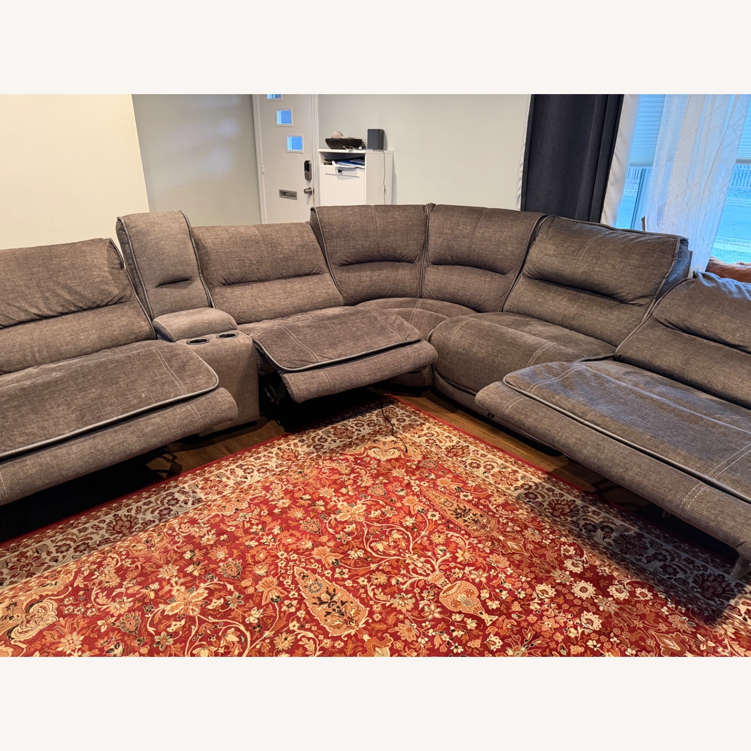 Costco Fabric Power Reclining Headrest Sectional - image-2