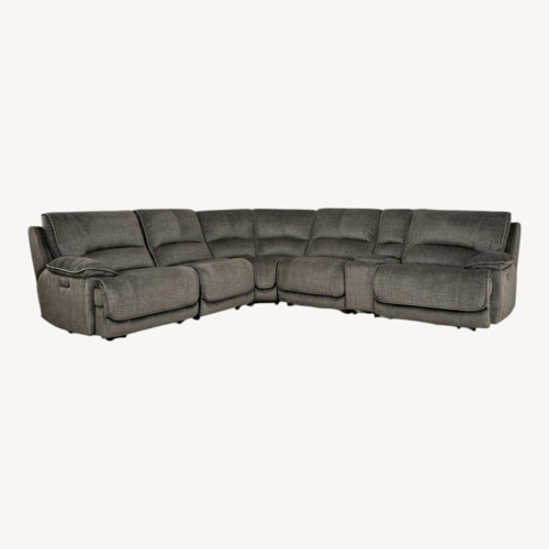 Used Costco Fabric Power Reclining Headrest Sectional for sale on AptDeco