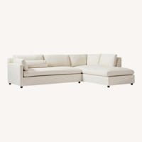 West Elm Natural Fabric 2 Piece Sectional