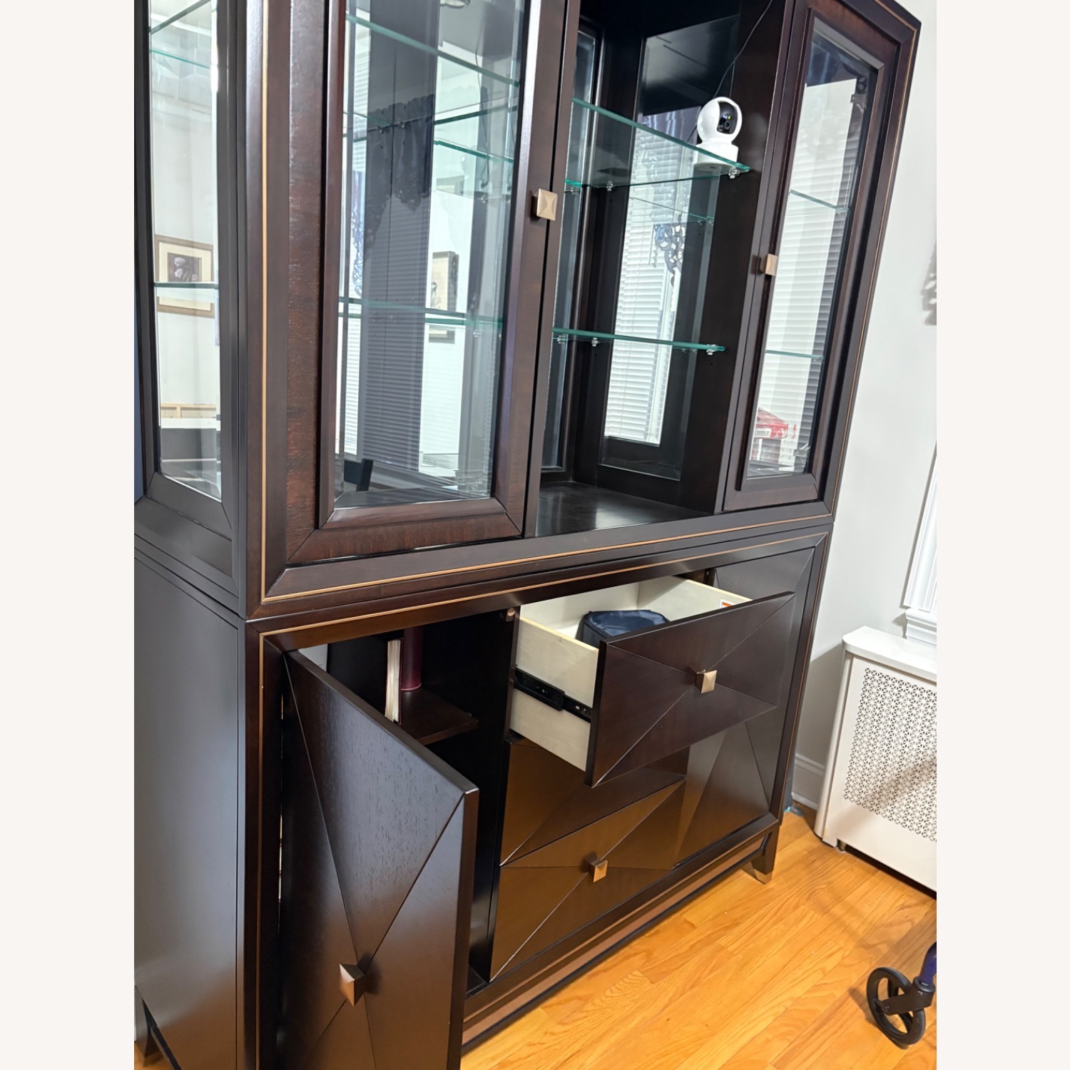 Raymour & Flanigan Callister Dark Brown Wall Unit - image-4