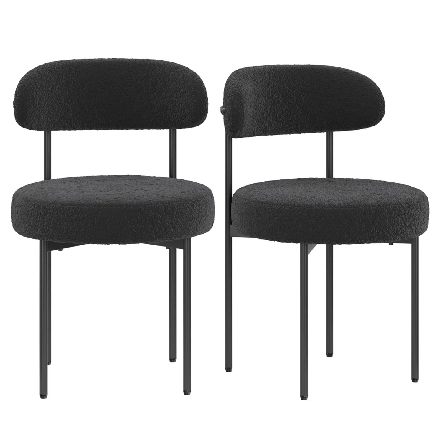 Wade Logan Sherwood Black Fabric Dining Chairs - image-5