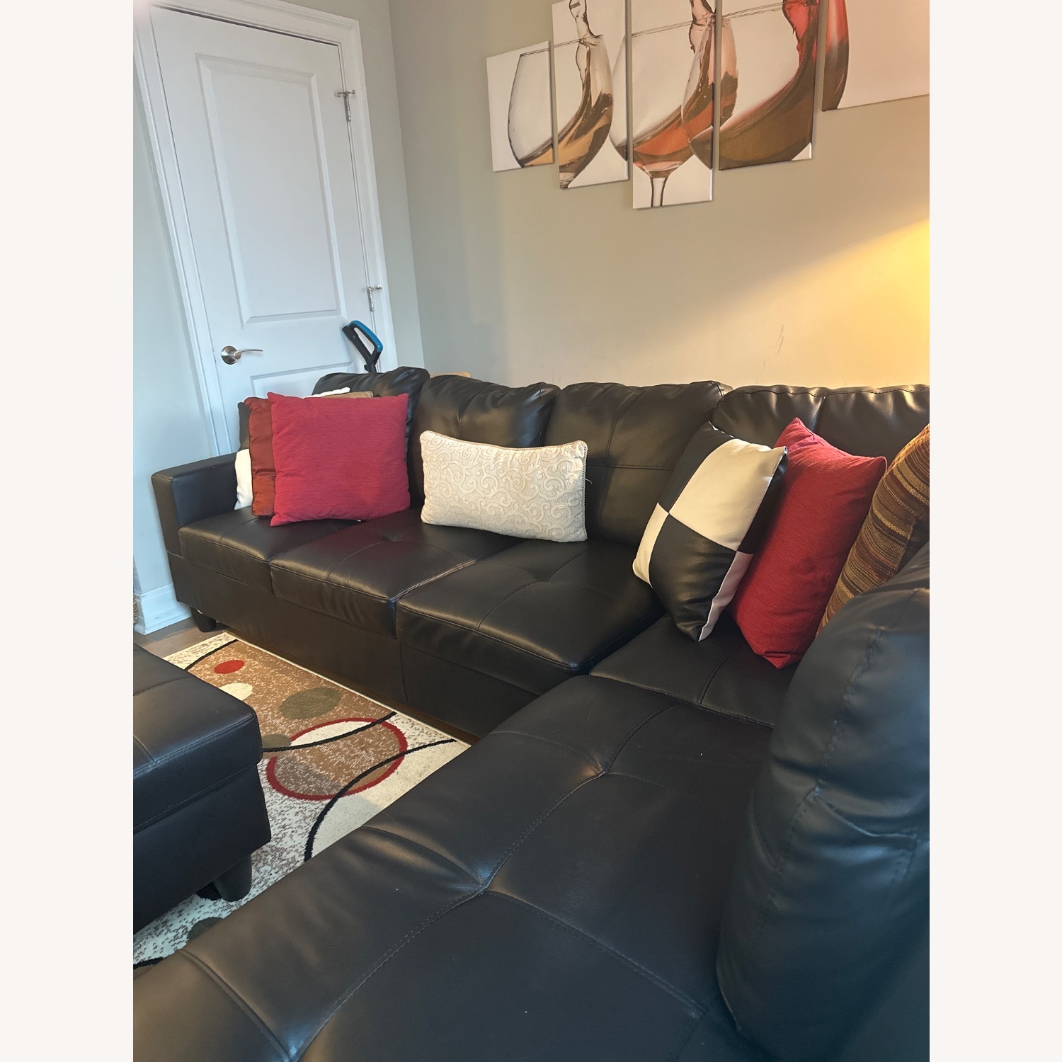 Wayfair Black Leather 3+ Piece Sectional - image-3