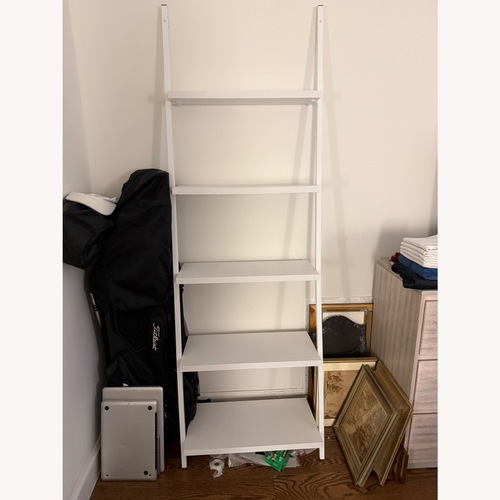 Used Target Threshold White Wood leaning Wall Shelf for sale on AptDeco