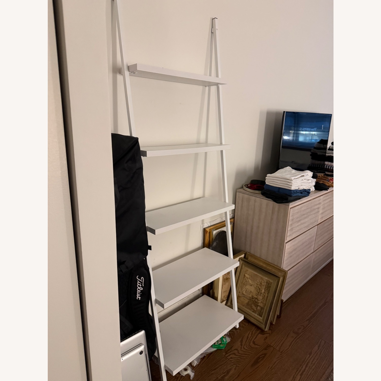 Target Threshold White Wood leaning Wall Shelf - image-2