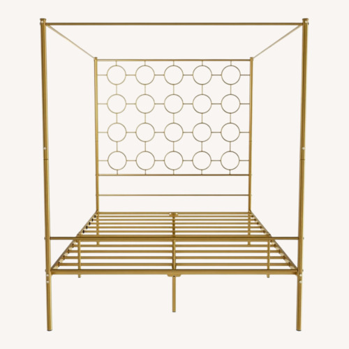 Used Wayfair Gold Headboard Queen Size Bed  for sale on AptDeco