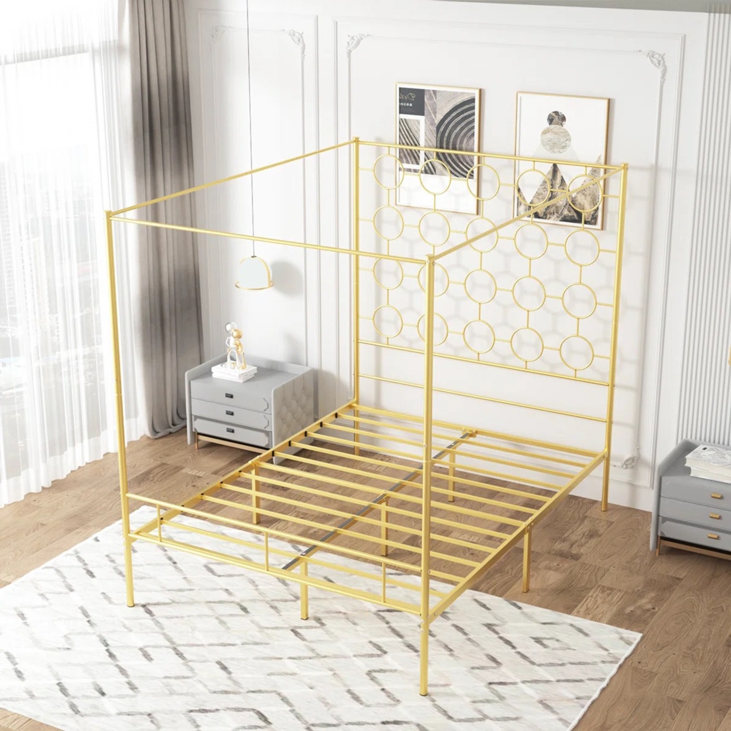 Wayfair Gold Headboard Queen Size Bed  - image-4