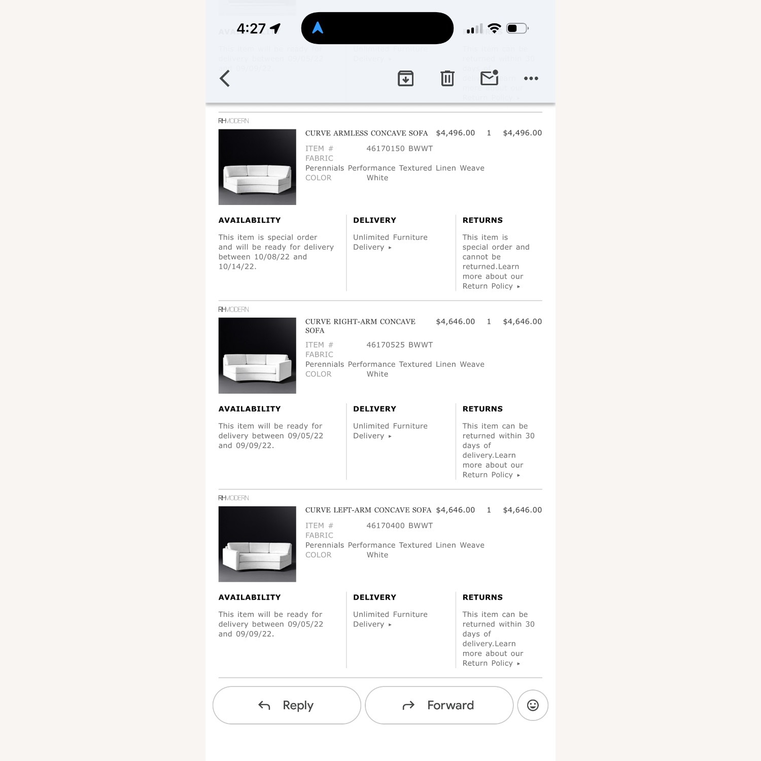 Restoration Hardware Modern Curve Concave Sectional - image-4