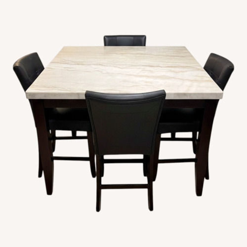 Used Marble Top Dining Table + 6 Chairs for sale on AptDeco