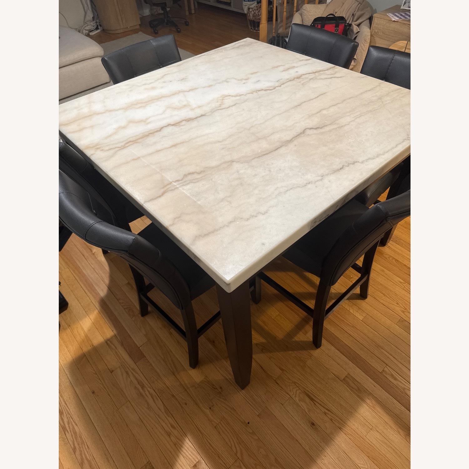 Marble Top Dining Table + 6 Chairs - image-3