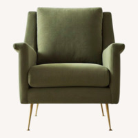 West Elm Carlo Mid-Century Chair Green Armchair