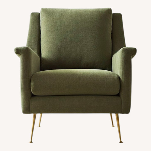 Used West Elm Carlo Mid-Century Chair Green Armchair for sale on AptDeco