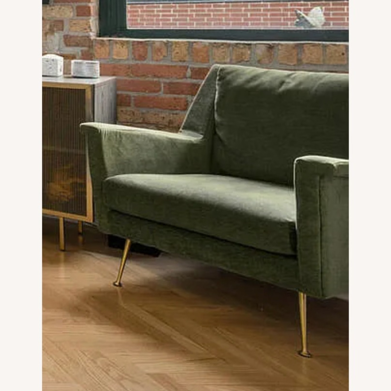West Elm Carlo Mid-Century Chair Green Armchair - image-2