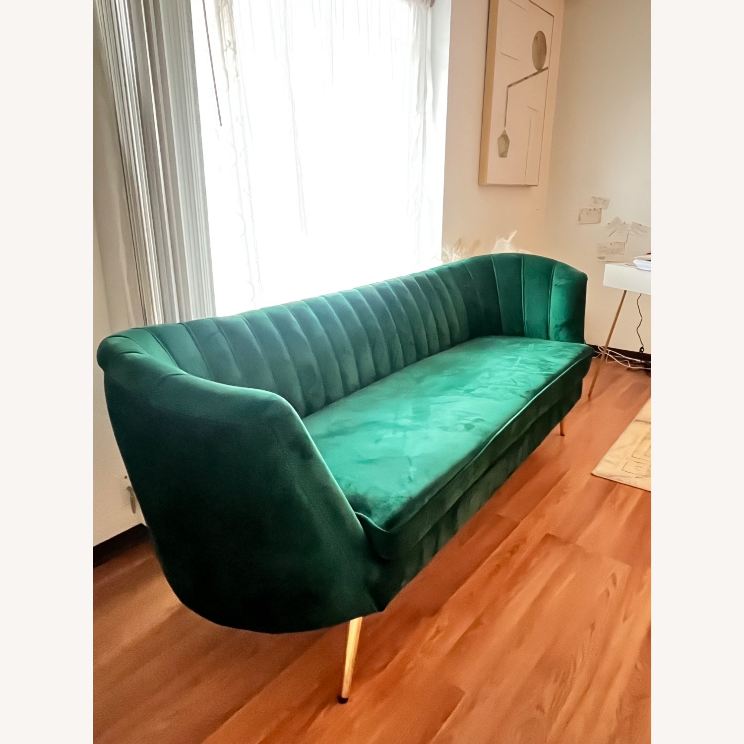 Wayfair Green Velvet Fabric Loveseat - image-2